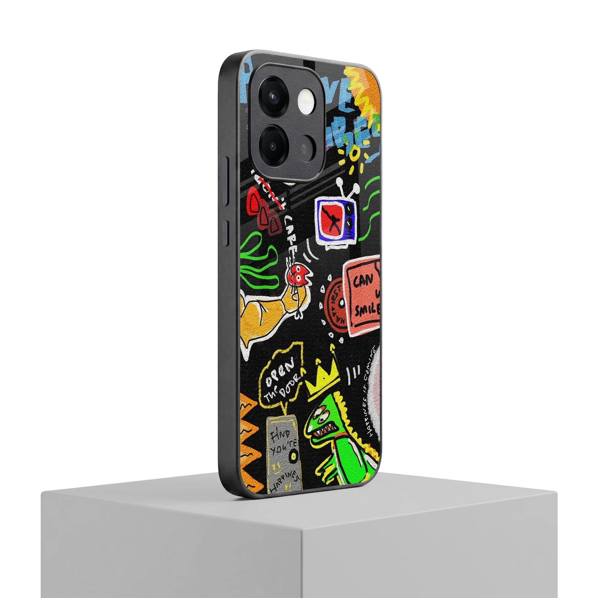 Graffiti oneplus 13s mobile cover | shockproof glass phone case