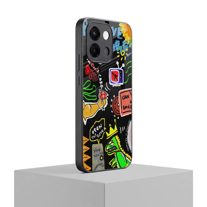 Graffiti oneplus 13s mobile cover | shockproof glass phone case