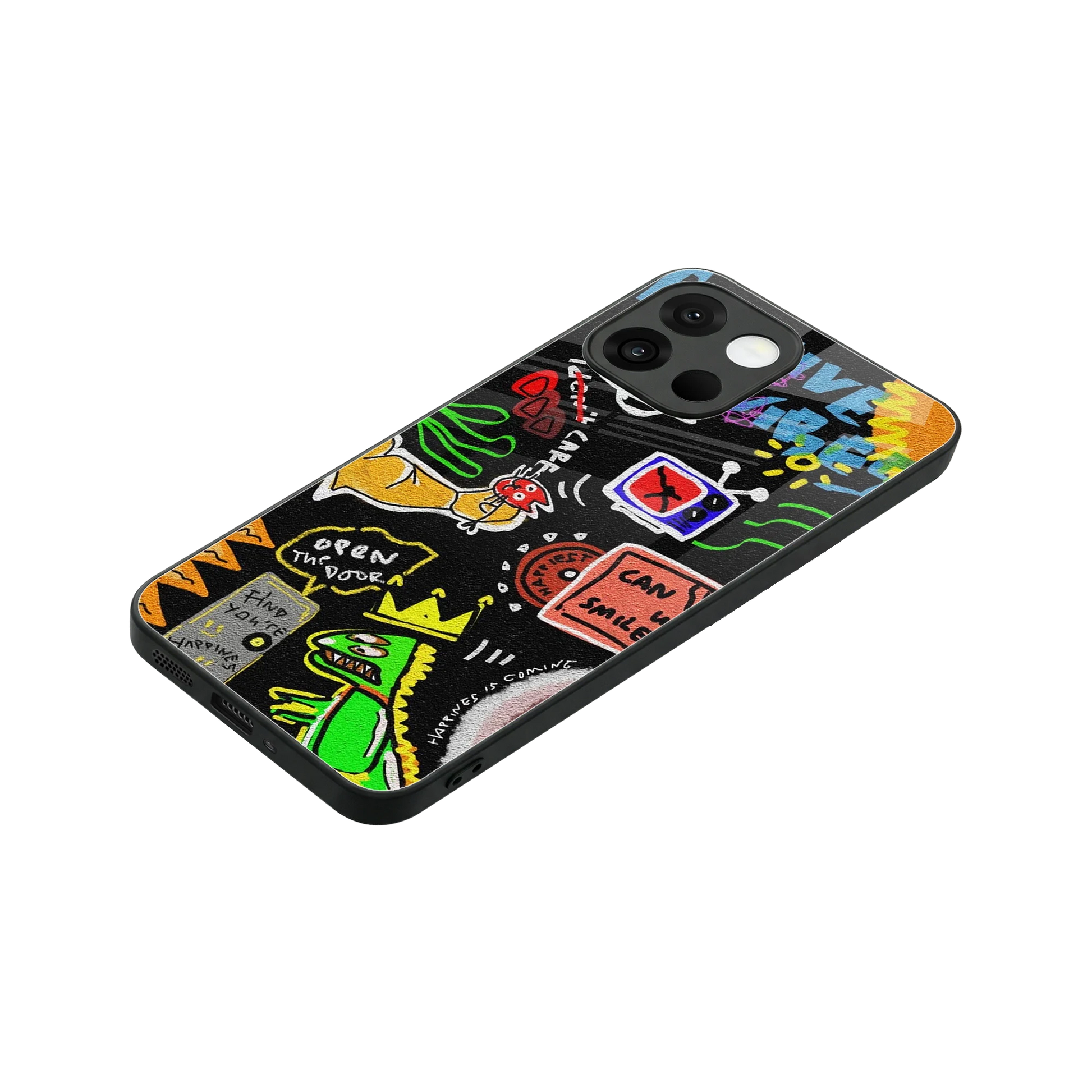 Graffiti stylish phone case for oneplus 13s | glossy glass and slim fit