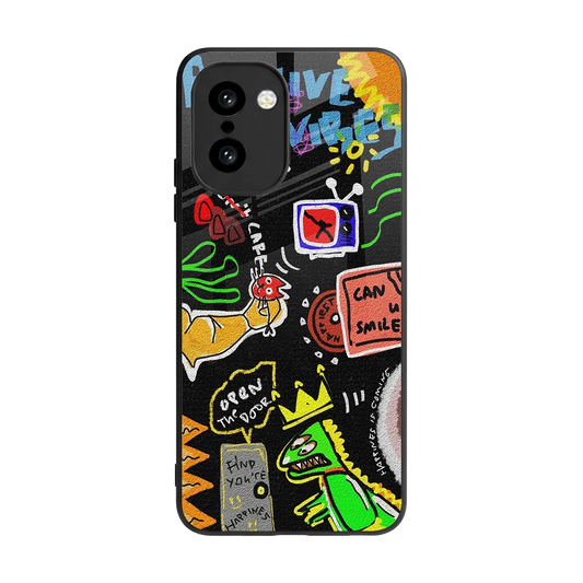 Graffiti back phone cover | glass case for oneplus 15r
