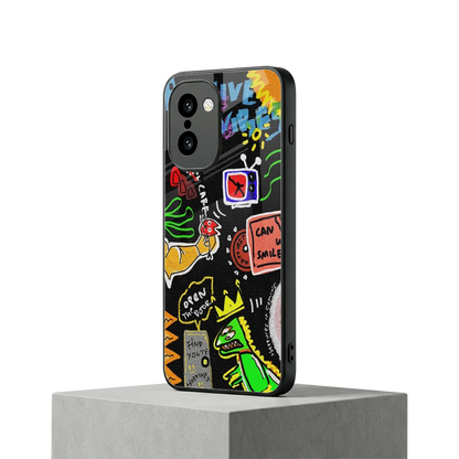Graffiti oneplus 15r mobile cover | shockproof glass phone case