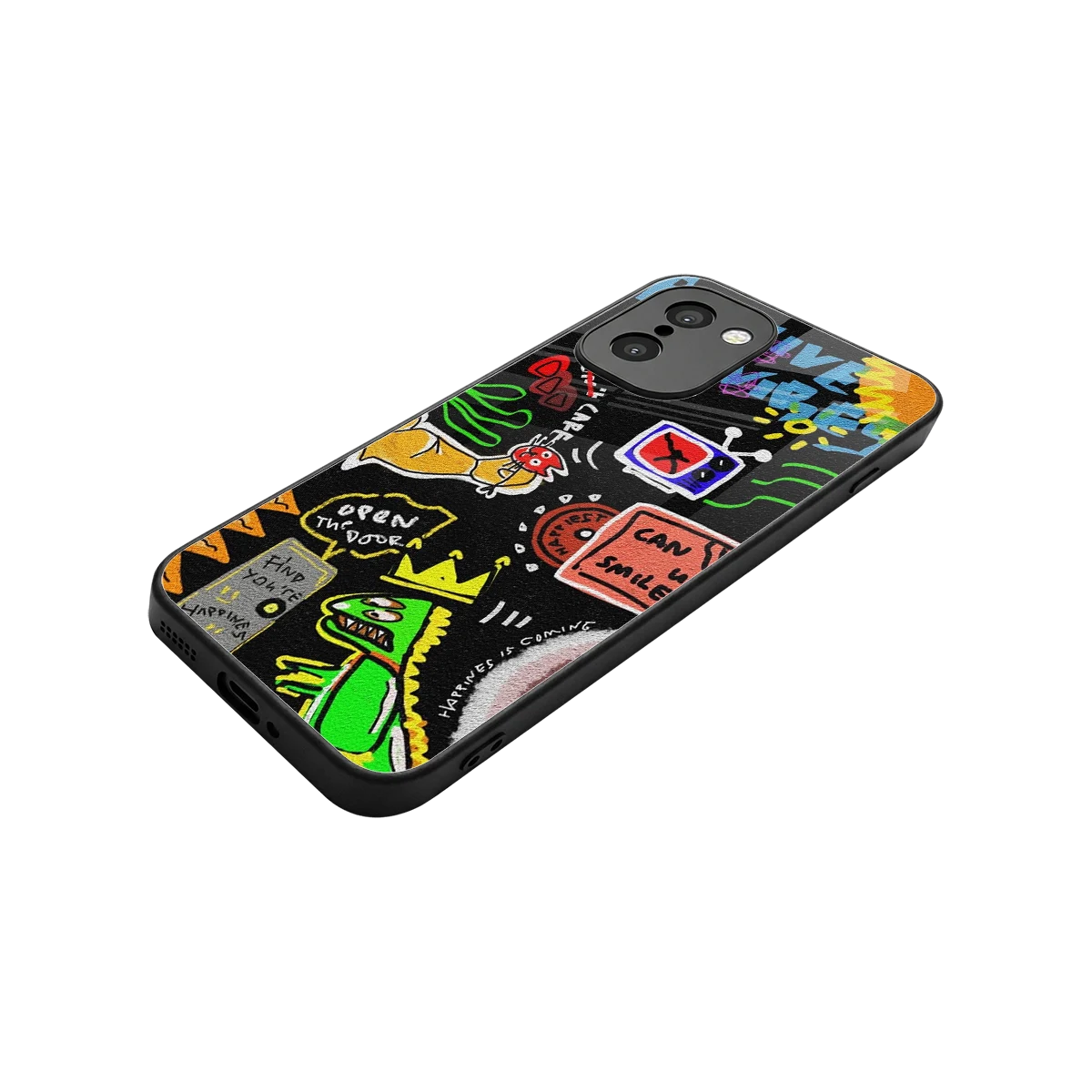 Graffiti stylish phone case for oneplus 15r | glossy glass and slim fit