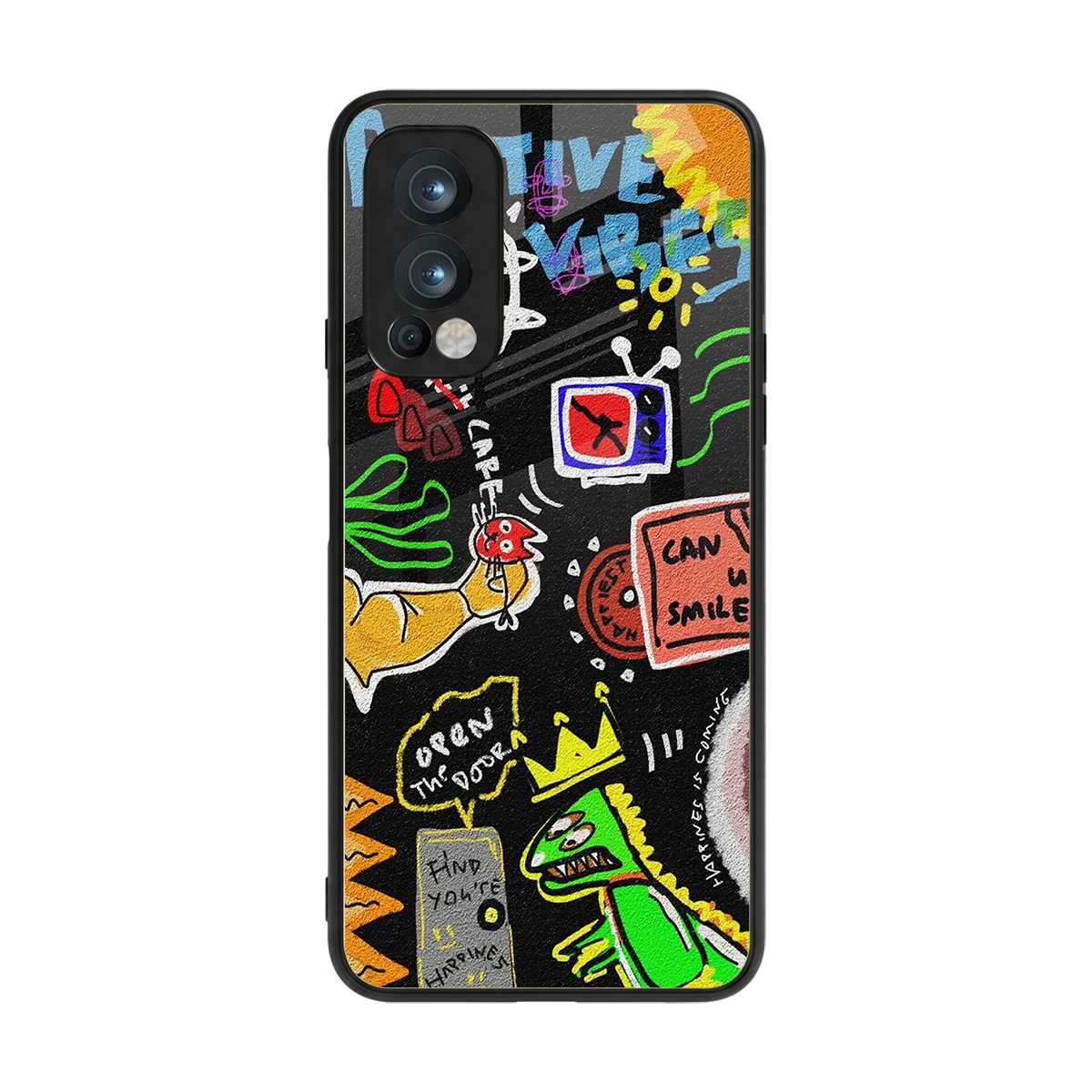 Graffiti back phone cover | glass case for oneplus nord 2