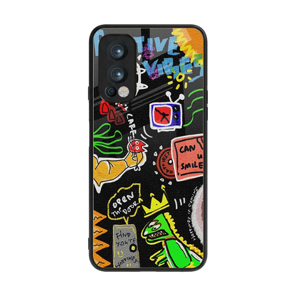Graffiti back phone cover | glass case for oneplus nord 2