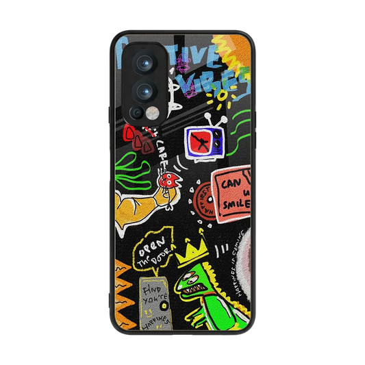 Graffiti back phone cover | glass case for oneplus nord 2