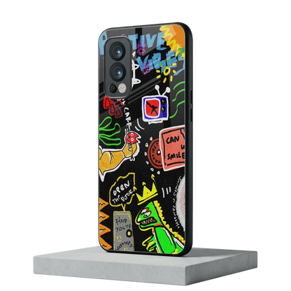 Graffiti oneplus nord 2 mobile cover | shockproof glass phone case