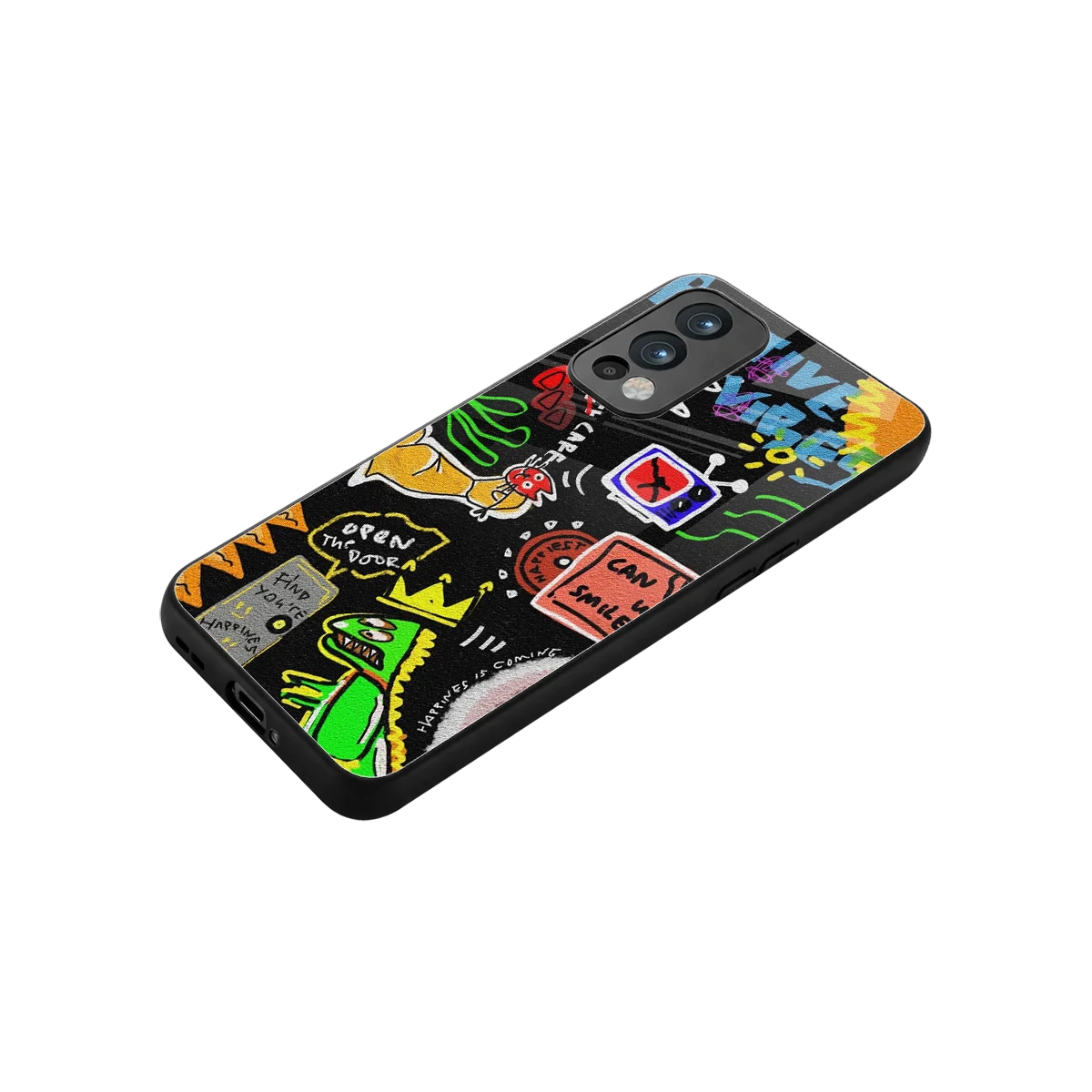 Graffiti stylish phone case for oneplus nord 2 | glossy glass and slim fit