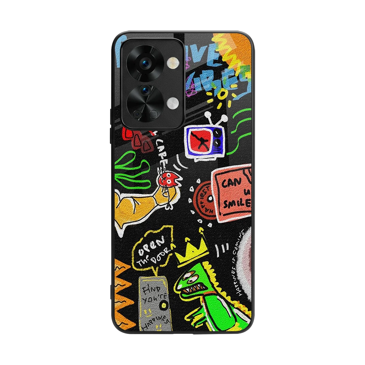 Graffiti back phone cover | glass case for oneplus nord 2t