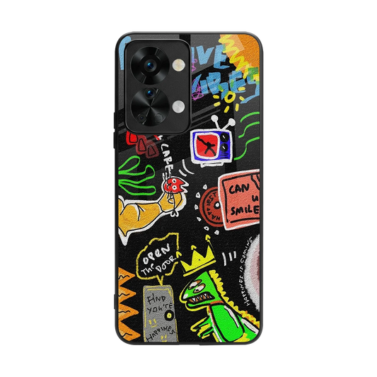 Graffiti back phone cover | glass case for oneplus nord 2t