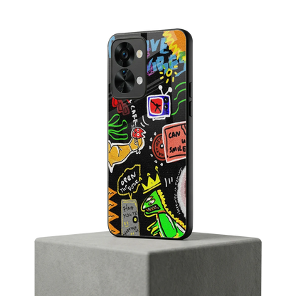 Graffiti oneplus nord 2t mobile cover | shockproof glass phone case
