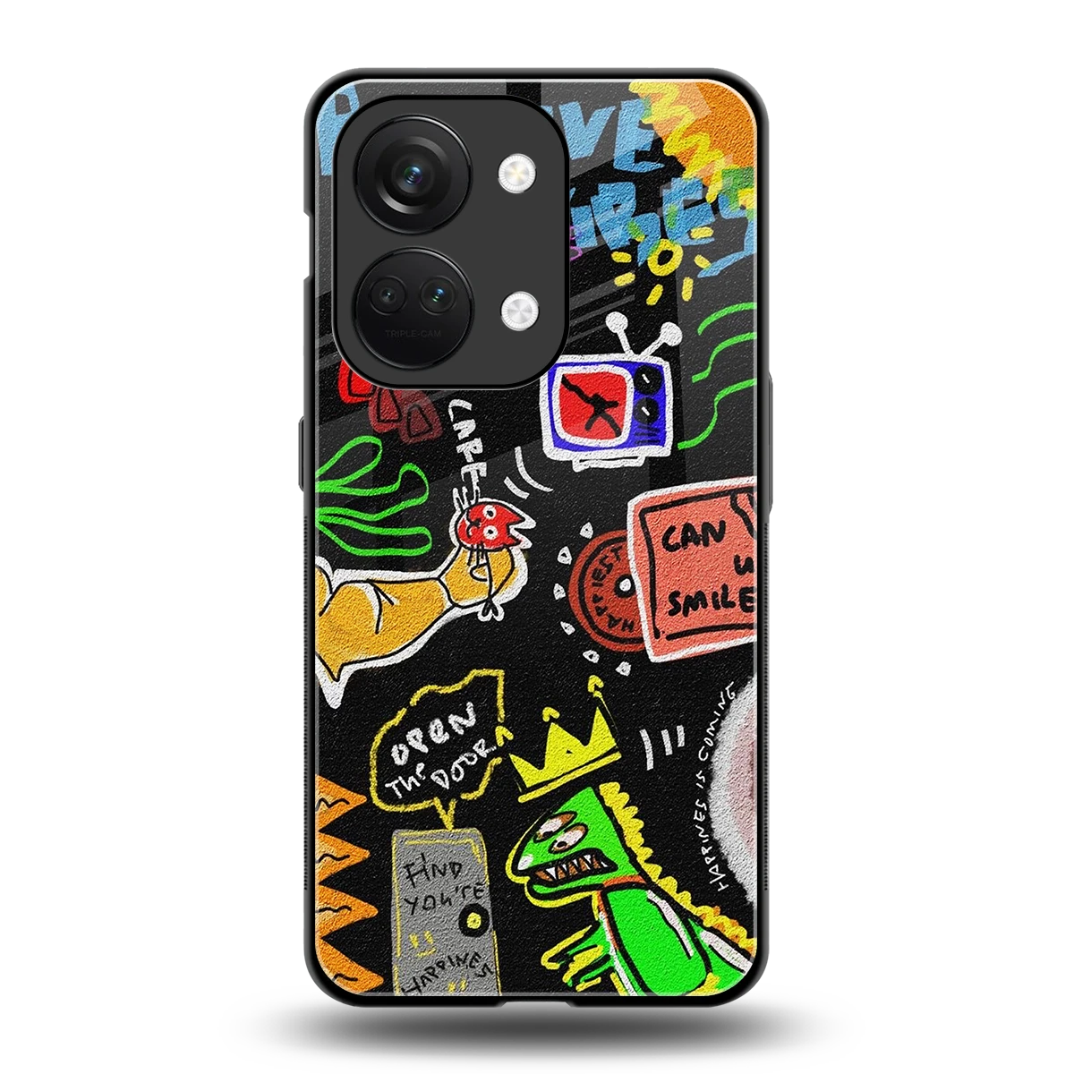 Graffiti back phone cover | glass case for oneplus nord 3