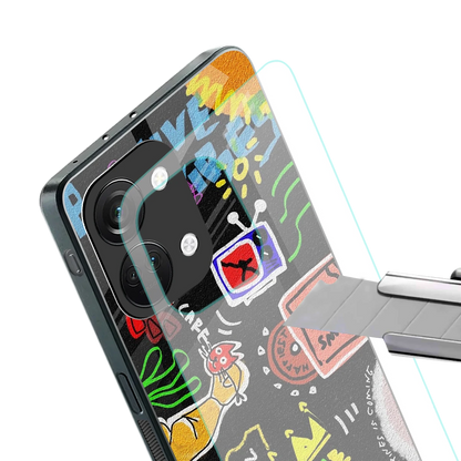 Graffiti stylish phone case for oneplus nord 3 | glossy glass and slim fit