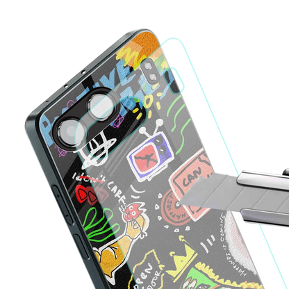 Graffiti stylish phone case for oneplus nord 4 | glossy glass and slim fit