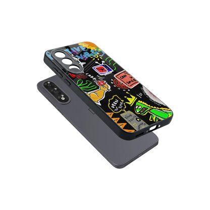 Graffiti sleek oneplus nord 5 cover with tempered glass back and TPU edges