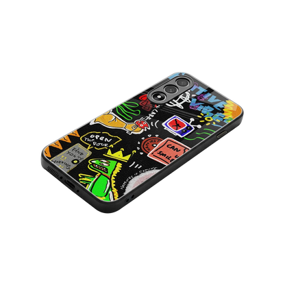 Graffiti stylish phone case for oneplus nord 5 | glossy glass and slim fit