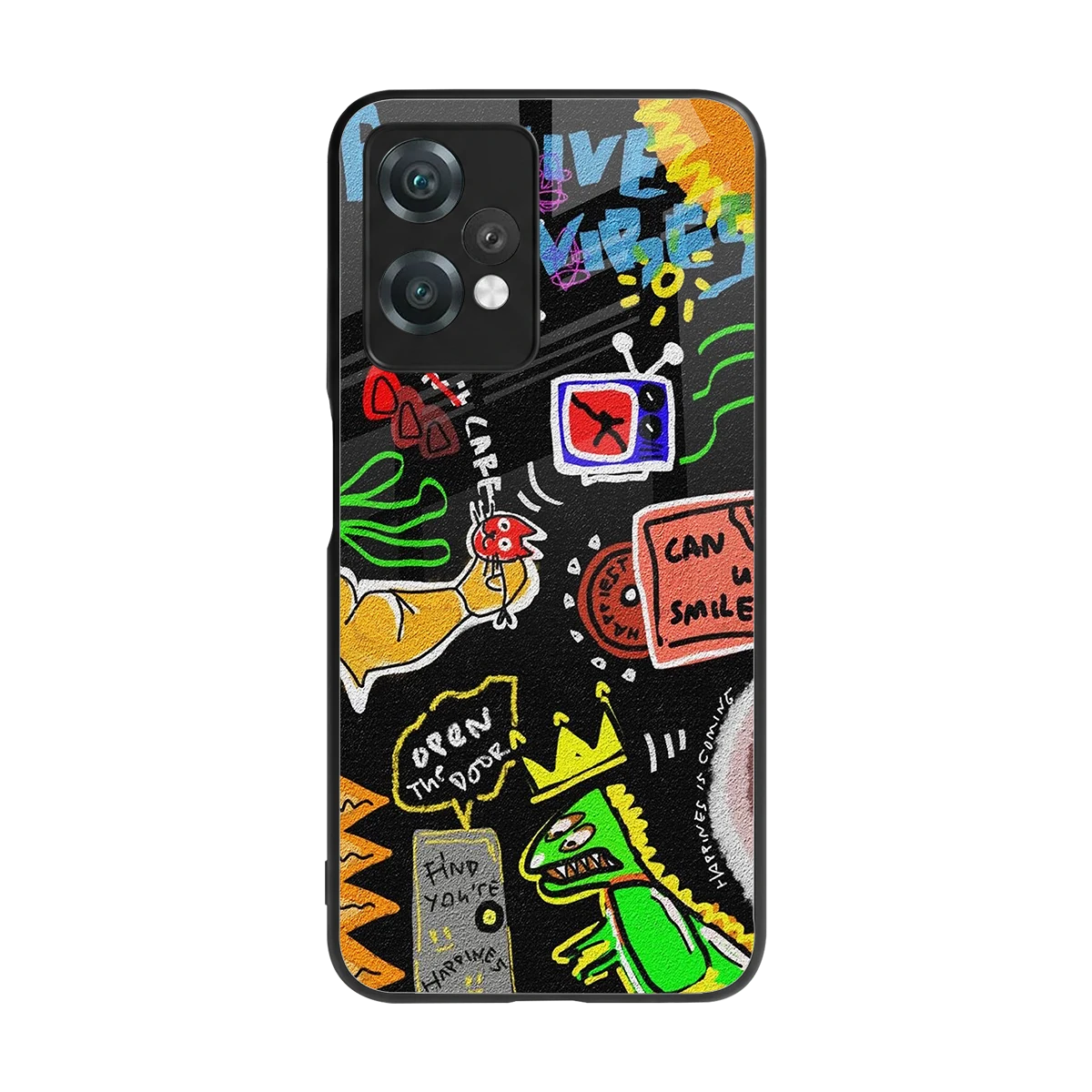 Graffiti back phone cover | glass case for oneplus nord ce 2 lite