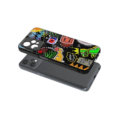 Graffiti sleek oneplus nord ce 2 lite cover with tempered glass back and TPU edges