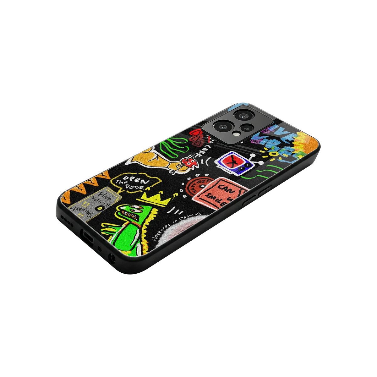 Graffiti stylish phone case for oneplus nord ce 2 lite | glossy glass and slim fit