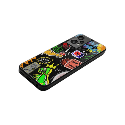 Graffiti stylish phone case for oneplus nord ce 2 lite | glossy glass and slim fit