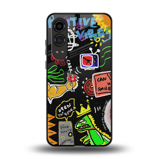 Graffiti back phone cover | glass case for oneplus nord ce 4 lite