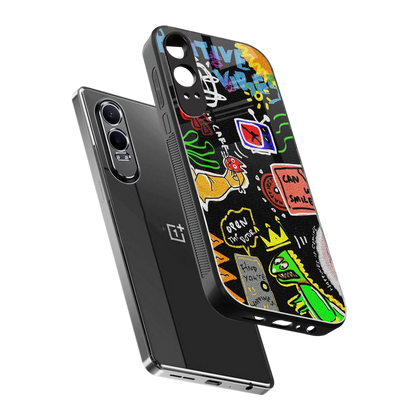 Graffiti sleek oneplus nord ce 4 lite cover with tempered glass back and TPU edges