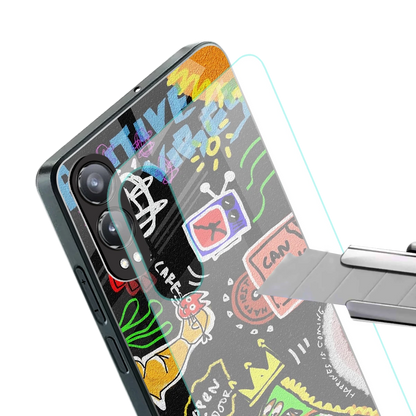 Graffiti stylish phone case for oneplus nord ce 4 lite | glossy glass and slim fit