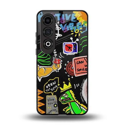 Graffiti back phone cover | glass case for oneplus nord ce 4
