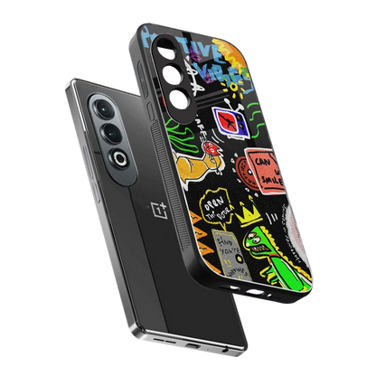 Graffiti sleek oneplus nord ce 4 cover with tempered glass back and TPU edges