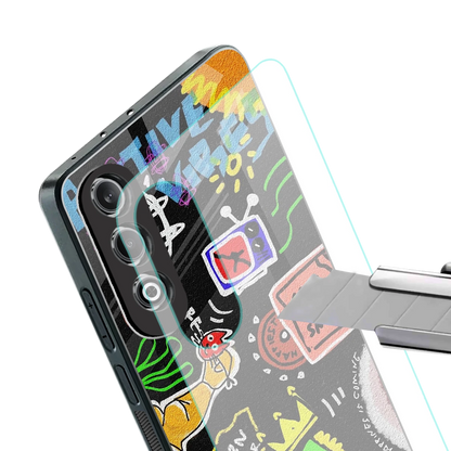 Graffiti stylish phone case for oneplus nord ce 4 | glossy glass and slim fit