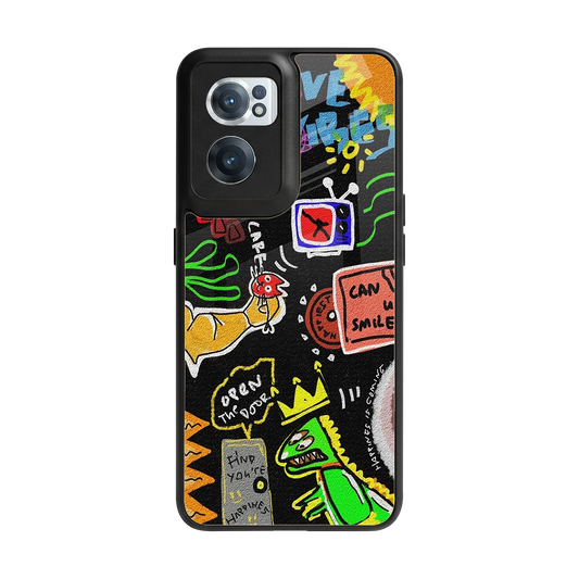 Graffiti back phone cover | glass case for oneplus nord ce 2
