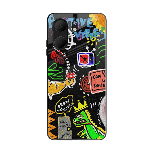 Graffiti back phone cover | glass case for oppo a5x 5g