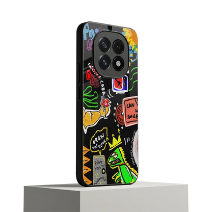 Graffiti oppo f29 5g mobile cover | shockproof glass phone case