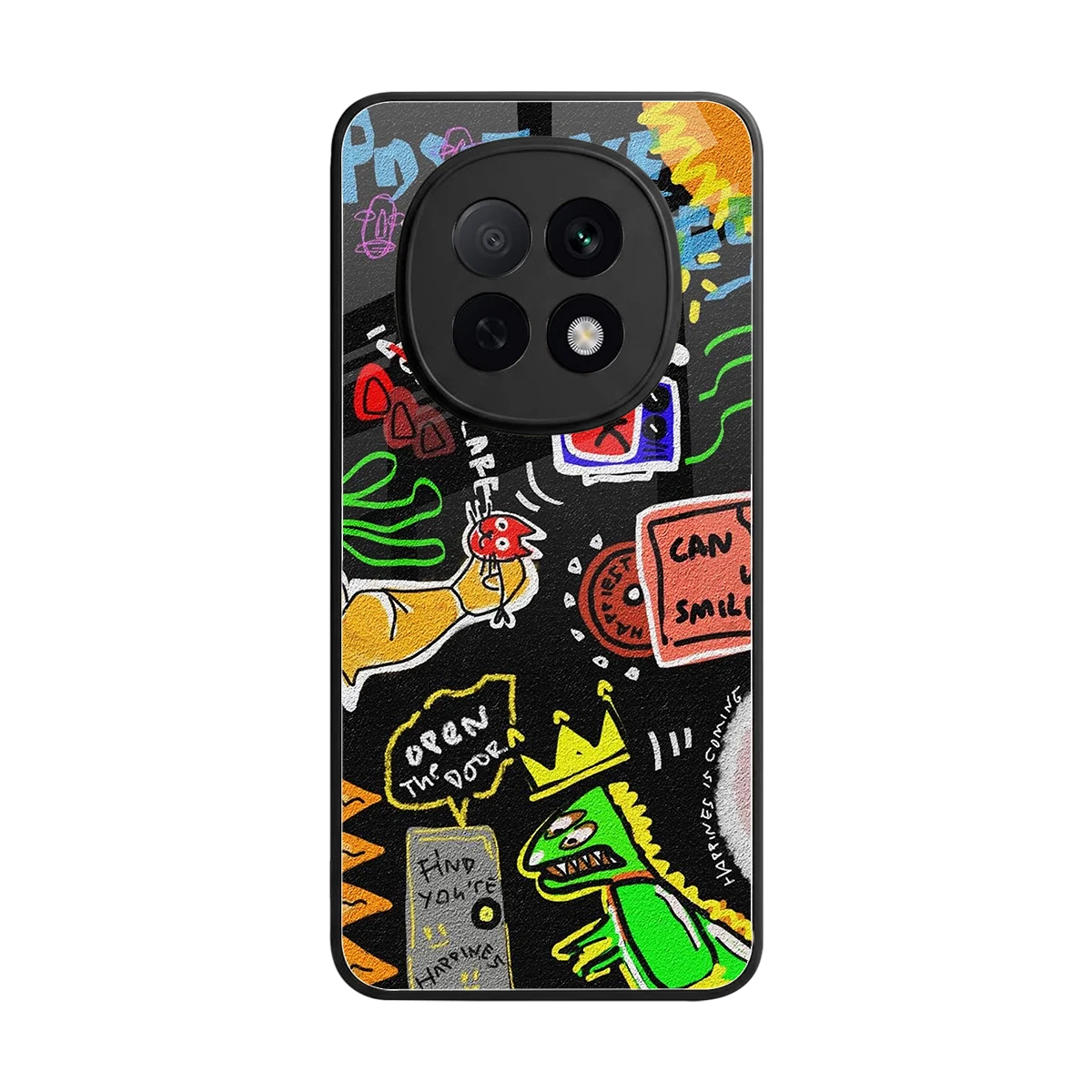 Graffiti back phone cover | glass case for oppo f29 pro 5g