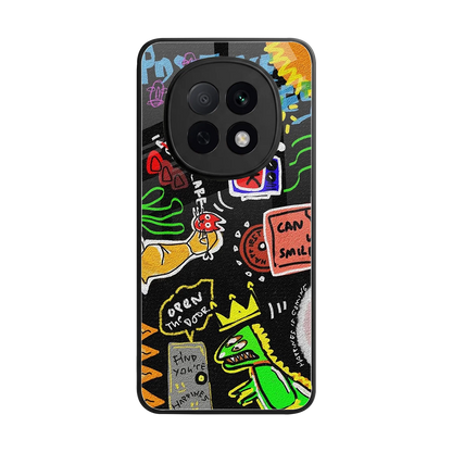 Graffiti back phone cover | glass case for oppo f29 pro 5g