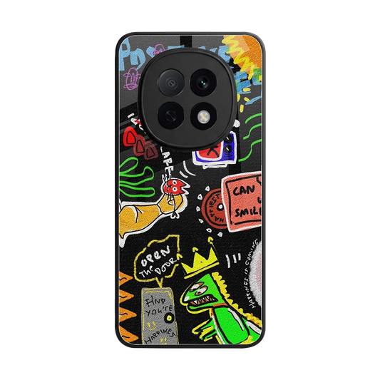 Graffiti back phone cover | glass case for oppo f29 pro 5g
