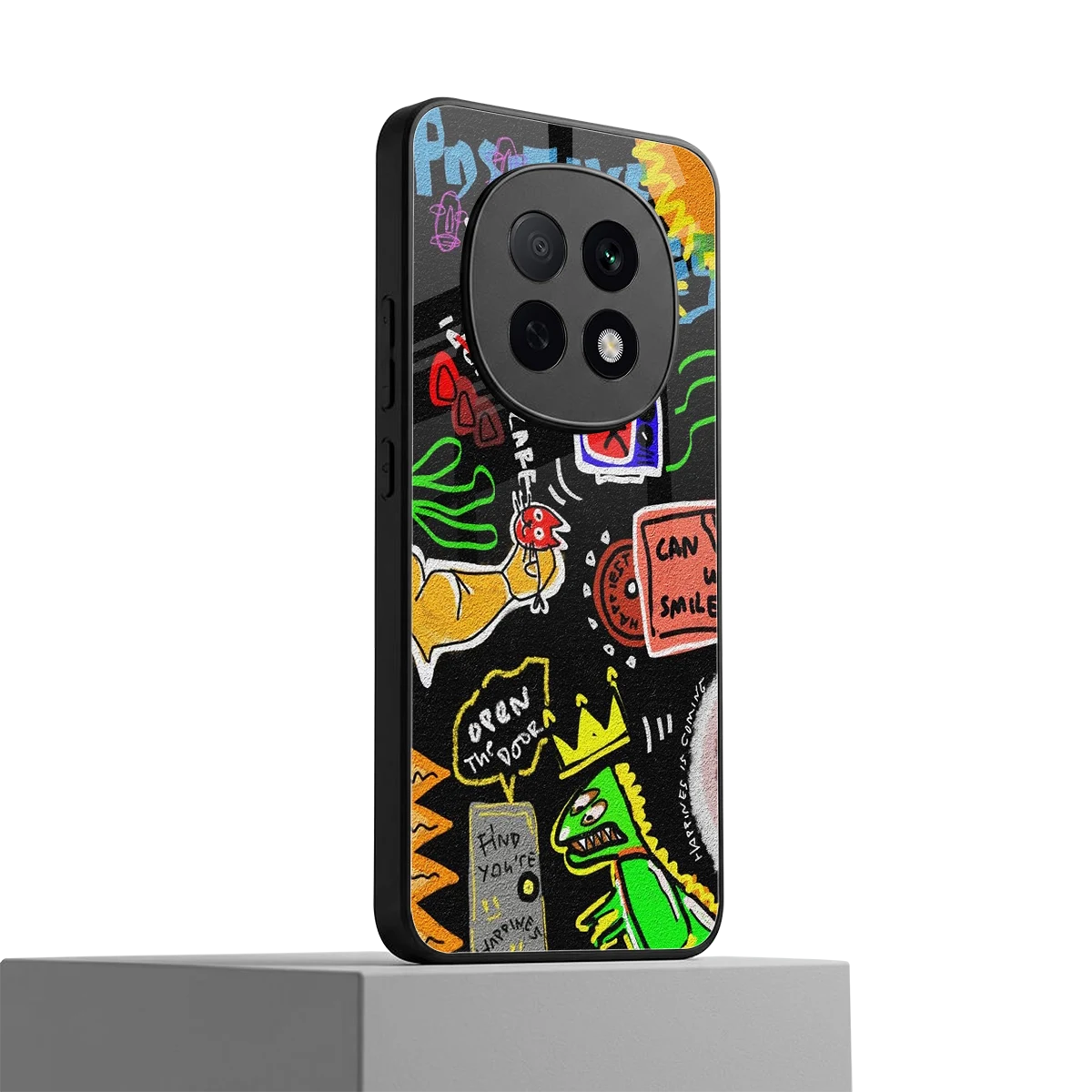 Graffiti oppo f29 pro 5g mobile cover | shockproof glass phone case