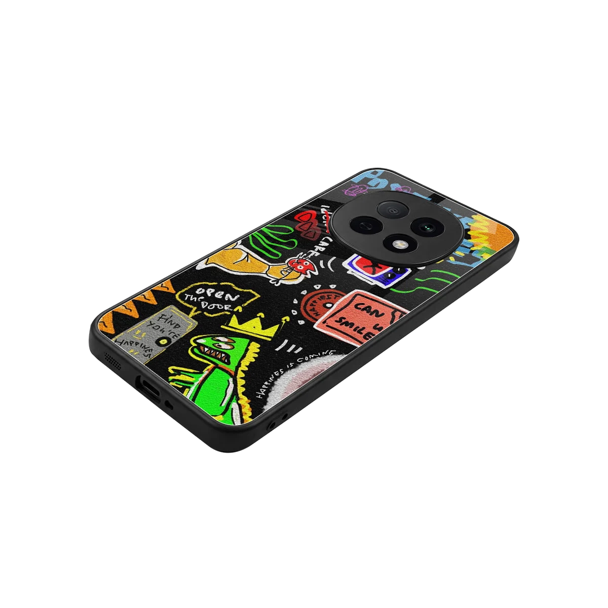 Graffiti stylish phone case for oppo f29 pro 5g | glossy glass and slim fit