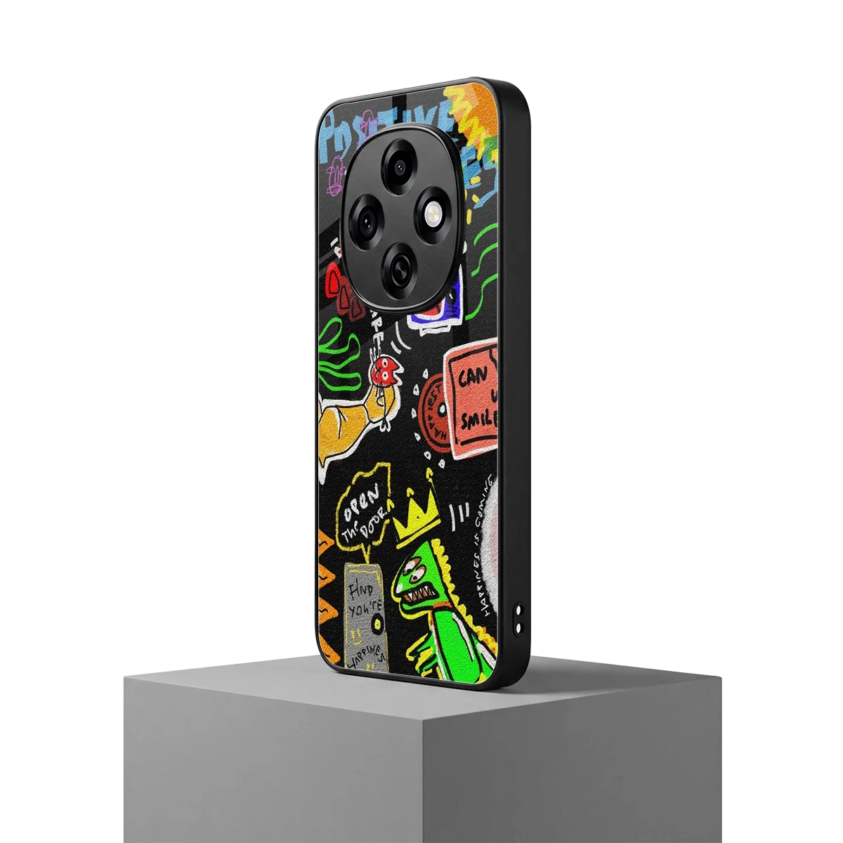 Graffiti oppo f31 pro 5g mobile cover | shockproof glass phone case
