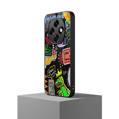 Graffiti oppo f31 pro 5g mobile cover | shockproof glass phone case