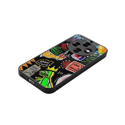 Graffiti stylish phone case for oppo f31 pro 5g | glossy glass and slim fit