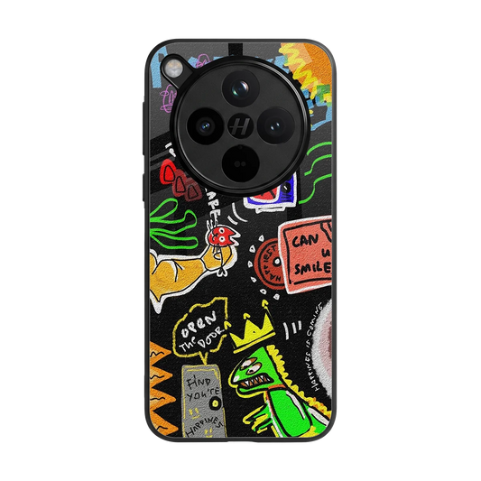 Graffiti back phone cover | glass case for oppo find x8