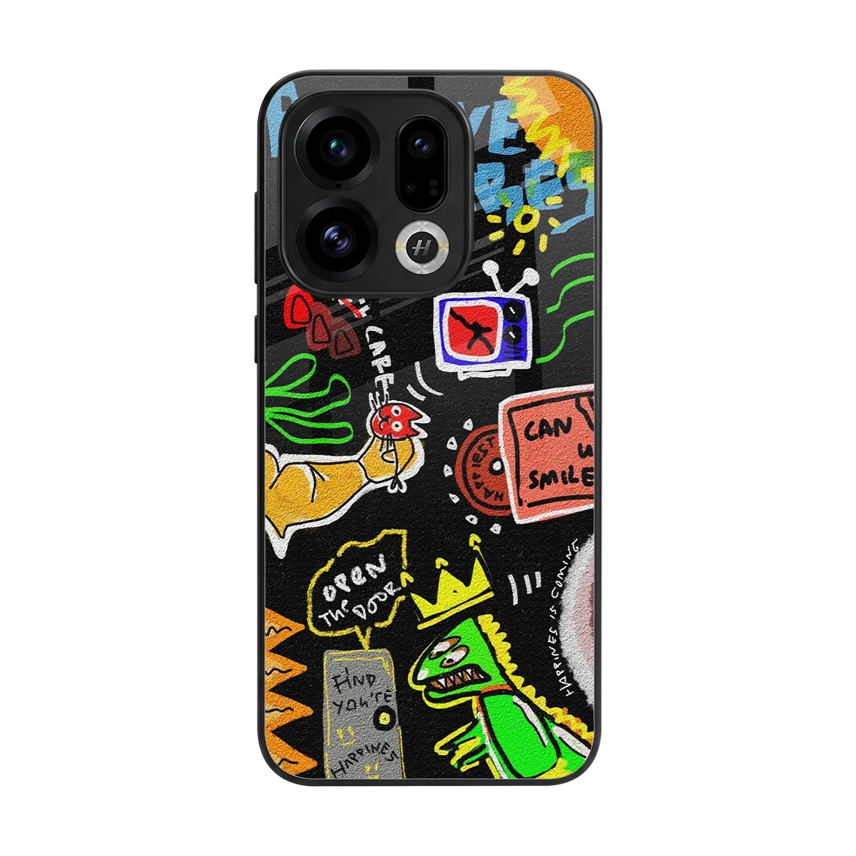 Graffiti back phone cover | glass case for oppo find x9