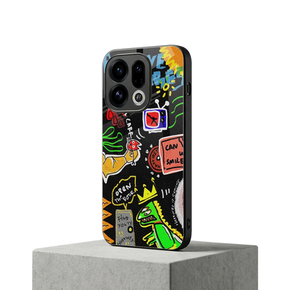 Graffiti oppo find x9 mobile cover | shockproof glass phone case