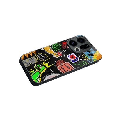 Graffiti stylish phone case for oppo find x9 | glossy glass and slim fit