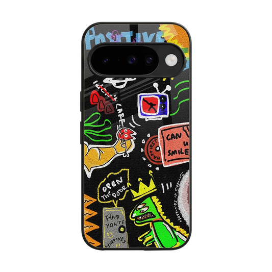Graffiti back phone cover | glass case for google pixel 10