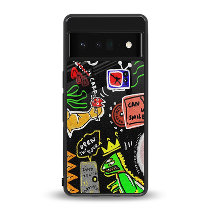 Graffiti back phone cover | glass case for google pixel 6 pro