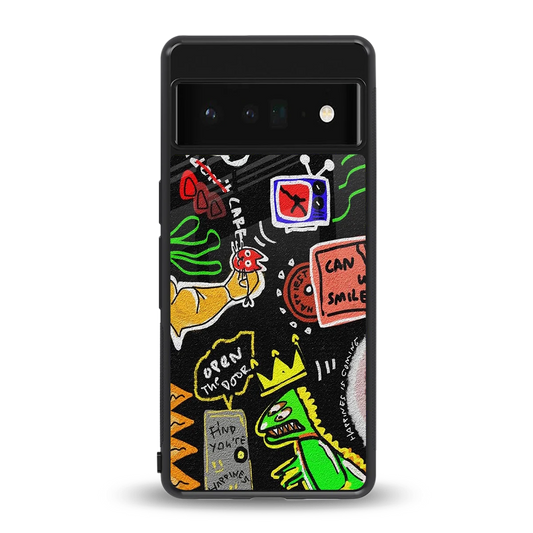 Graffiti back phone cover | glass case for google pixel 6 pro