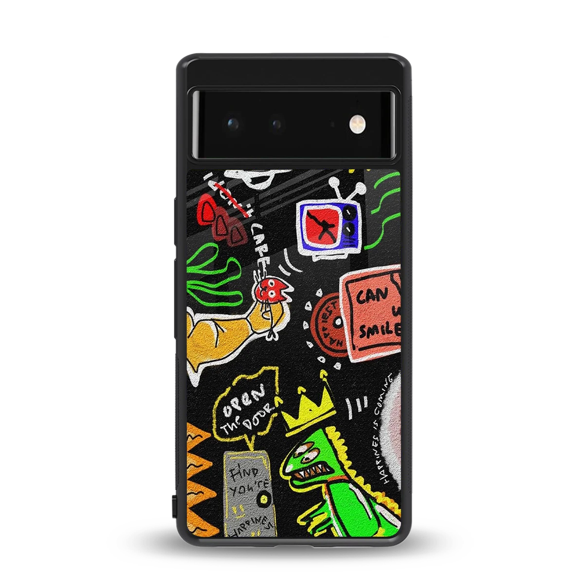 Graffiti back phone cover | glass case for google pixel 6a