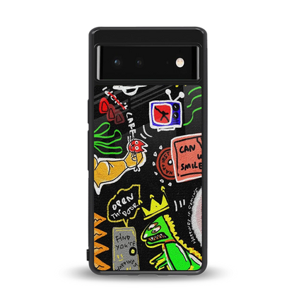 Graffiti back phone cover | glass case for google pixel 6a
