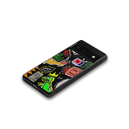 Graffiti google pixel 6 mobile cover | shockproof glass phone case